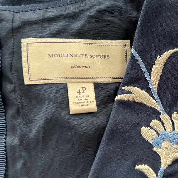 Moulinette Soeurs Anthropologie Embroidered Bellflower Dress, Blue Motif, 4P - Picture 6 of 10